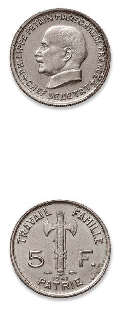 ÉTAT FRANÇAIS (1940-1944)
5 francs Maréchal...