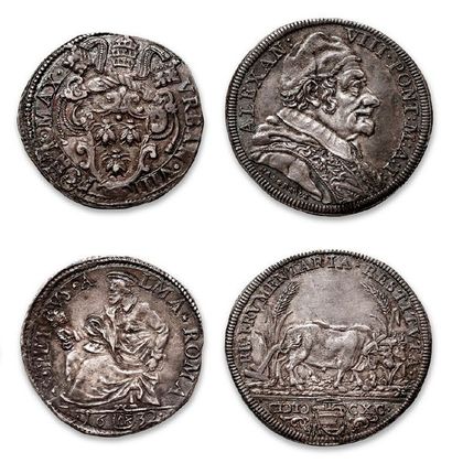 Clément VIII (1592-1605): Teston. n.d. Rome.
Urbain...