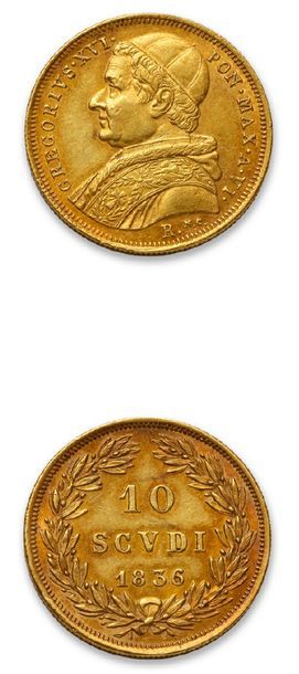 Grégoire XVI (1831-1846)
10 scudi or. 1836....