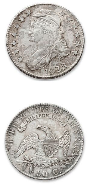 50 cents. 1823 (variante du 3).
kM. 37.
TTB...