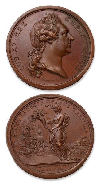 Lot: 12 médailles en bronze de Röettiers,...