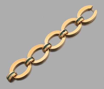 Bracelet articulé en or jaune 750 millièmes...