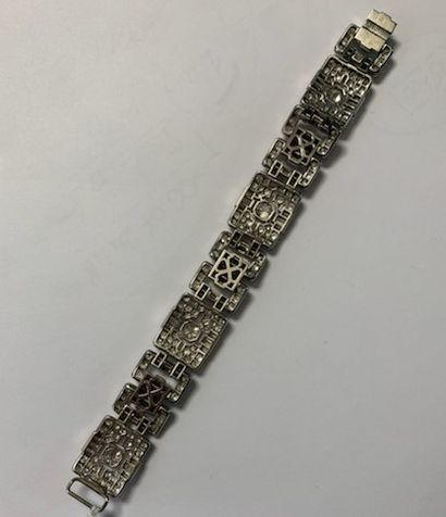 Bracelet articulé en platine 850 millièmes...