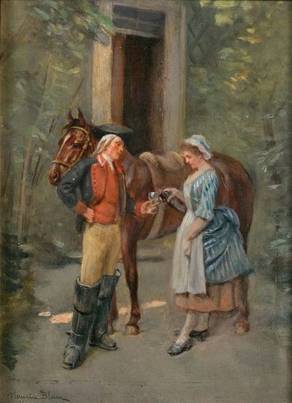 Maurice BLUM (1832-1909)

Le coup de l'étrier
Huile...