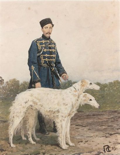 ÉCOLE RUSSE du XIXe siècle (Pierre Petrovitch

Militaire...