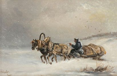 ANDREEV
Traineau sous la neige
Deux huiles...