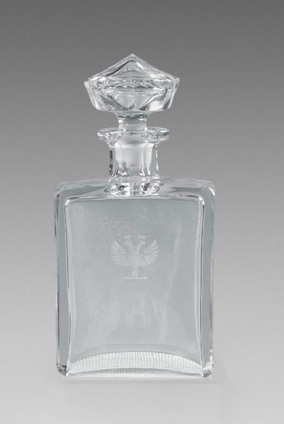 Flacon couvert rectangulaire en cristal de...