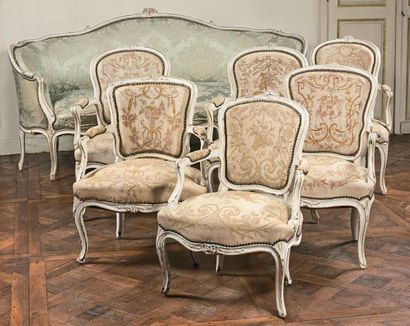 Mobilier de salon comprenant : un canapécorbeille,...