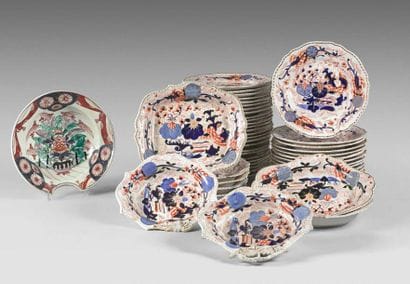 Angleterre
Ensemble de quarante assiettes,...