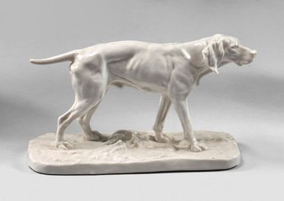 Groupe en porcelaine d'après MÈNE : «cerf...