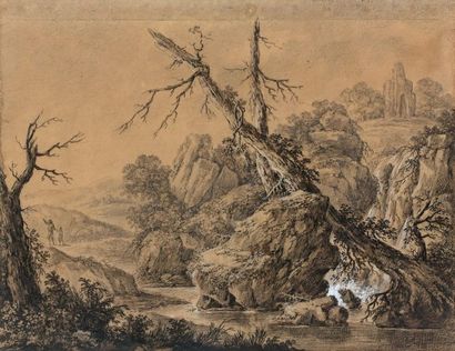 École ESPAGNOLE du XVIIIe siècle

Paysage...
