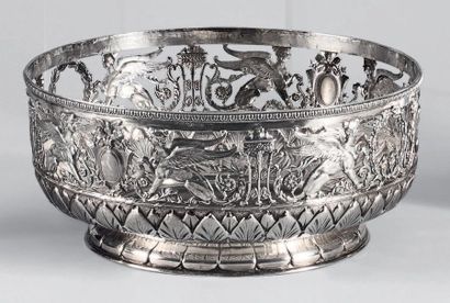 925-thousandths openwork silver bowl mount...