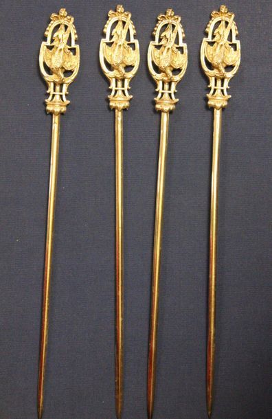 Suite of thirteen silver plated metal hâtelets,...