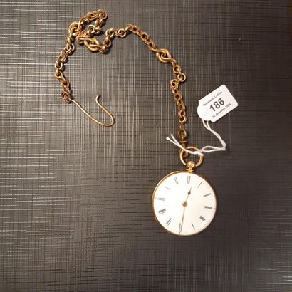 Key-wound pocket watch with 750 thousandths...