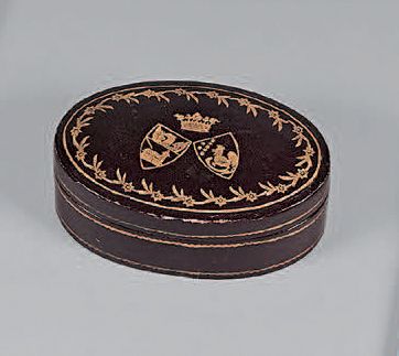 Rectangular green box with eagle and brown...