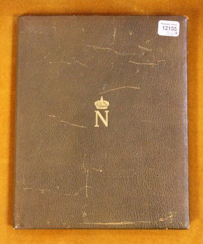 Small brown leather picture holder, struck...