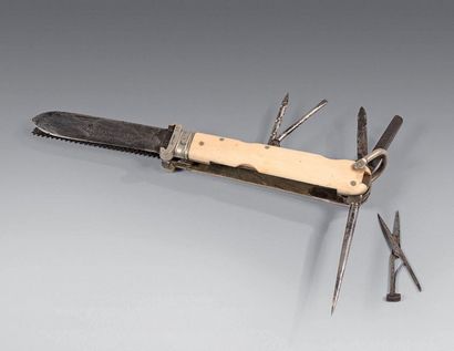 Swiss Army knife with bone handle with multiple...