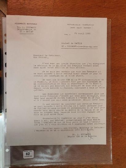 Charles de GAULLE
Two signed typed letters...