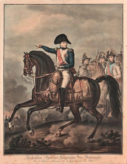 Large colour engraving depicting 