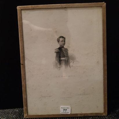 Engraving in black: The Imperial Prince.
Height:...