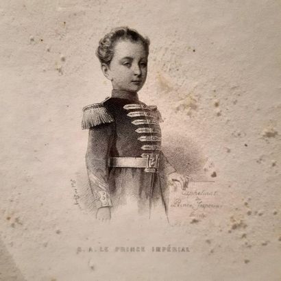 Engraving in black: The Imperial Prince.
Height:...