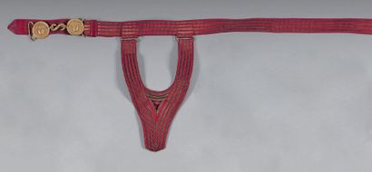 Senior officer sword belt in red morocco....