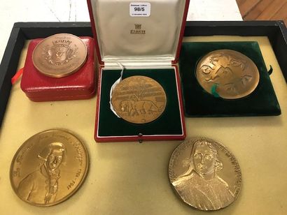 Set of five table medals:
- 
