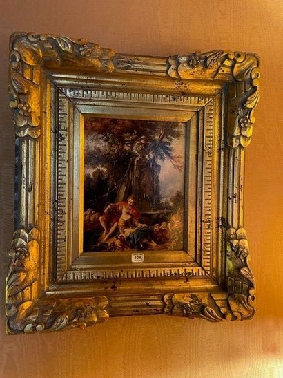 Trois cadres pour tableaux en bois et stucs...