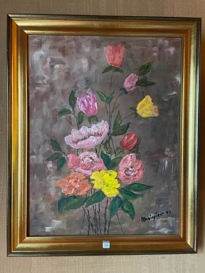 MOINIER, école moderne : « Bouquet de pivoines...