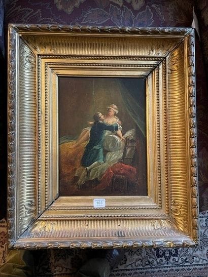 Dans le gout du XVIIIe siècle, « scène galante...