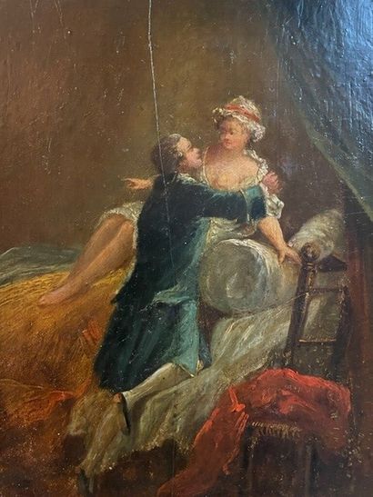 Dans le gout du XVIIIe siècle, « scène galante...