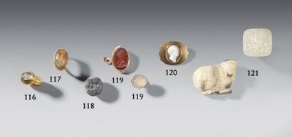 Bague finement gravée sertie d'une intaille...