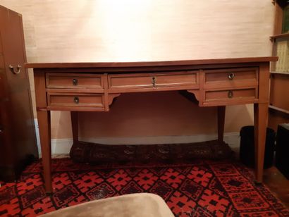 Flat desk in fruitwood opening with five...