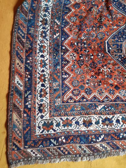 LARGE ORIENTAL RUG in midnight blue, red...