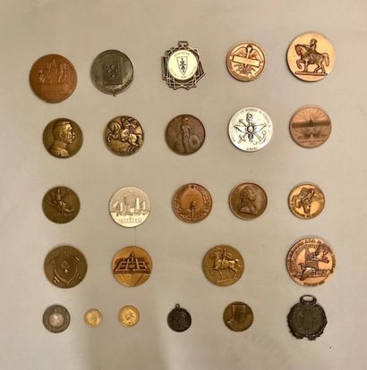 LOT OF table medals and commemorative cups...