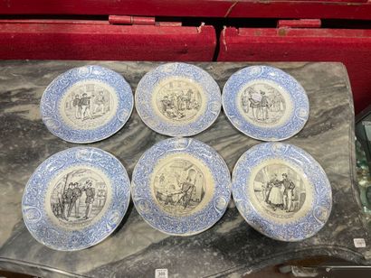 LUNEVILLE
Set of six earthenware talking...