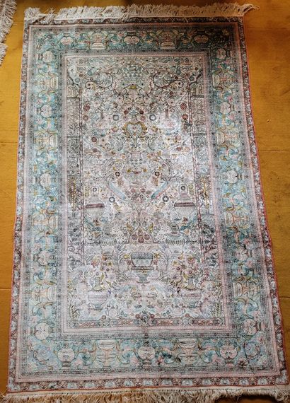 LOT OF FIVE wool and silk Hereke RUGS, one...