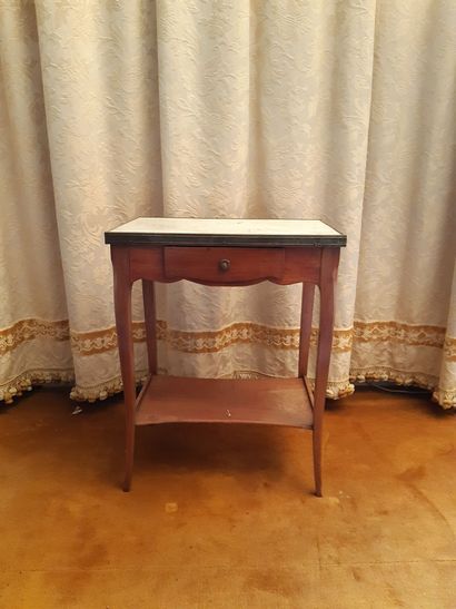 Wood veneer TABLE à JEU with marquetry decoration...