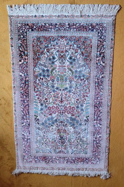 LOT OF FIVE wool and silk Hereke RUGS, one...