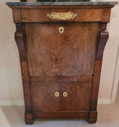 Mahogany veneered flap over SECRETARY with...