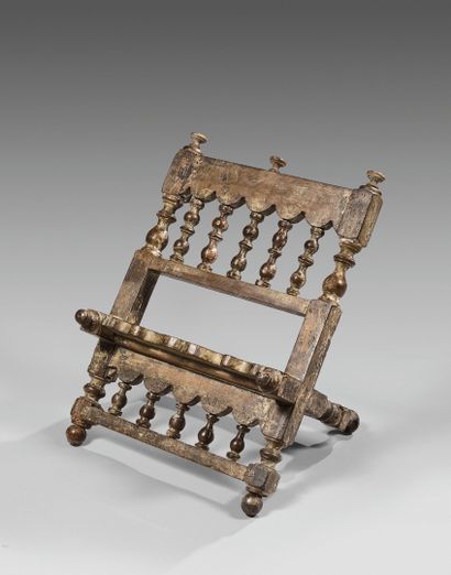 Walnut table lectern, formerly polychrome,...