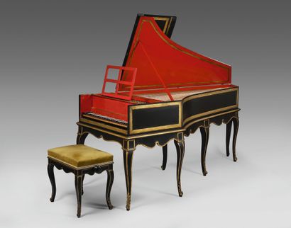 CLAVECIN with one keyboard and door, in red...