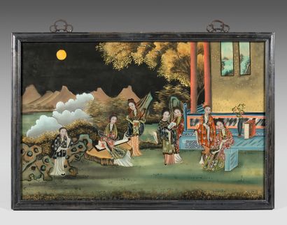 CHINE - XXe siècle
Paire de peintures sous...