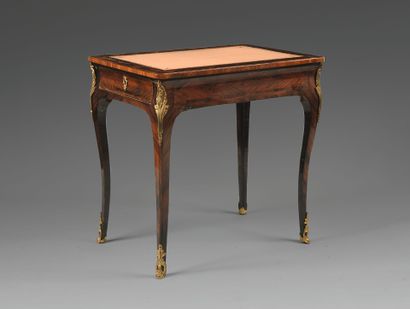 Rectangular lounge table in rosewood veneer...
