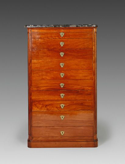 Mahogany baseboard chiffonier opening to...