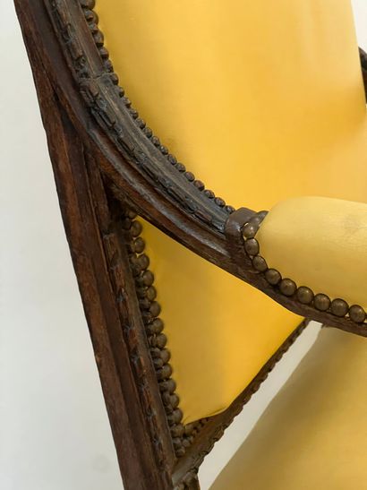 Paire de fauteuils à dossier plat carré en...