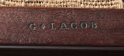 Pair of mahogany chairs with openwork spray...