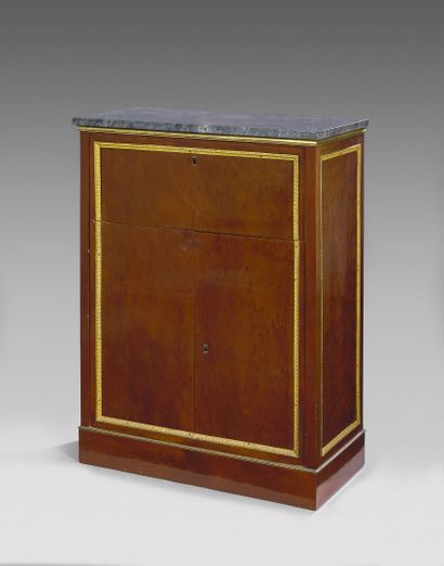 Small cupboard on plinth forming a secretary...
