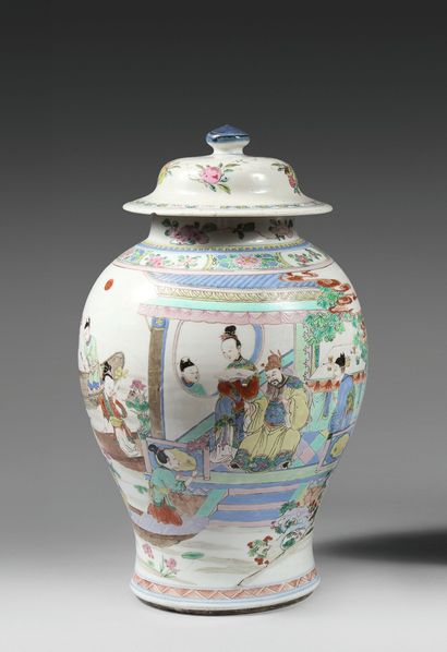CHINE - XVIIIe siècle
Vase et un couvercle...
