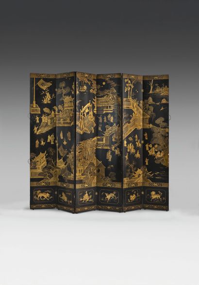 CHINA, Canton - Early 19th century
Six-leaf...